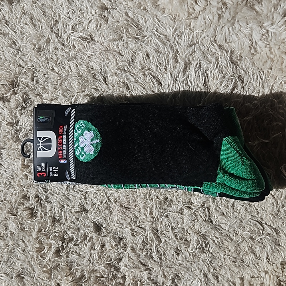 Boston Celtics Official NBA Licensed Apparel Ultra Crew Socks 3 Pair Sz 9-12